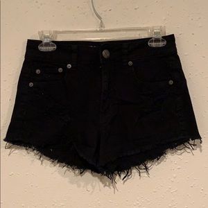 Black Distressed Shorts